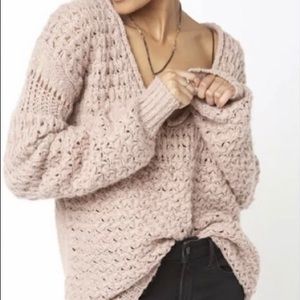 Free People Crashing Waves Sweater Mauve